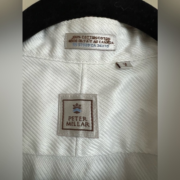 Peter Millar Men's White Button Down Shirt Size 16R - Picture 7 of 8